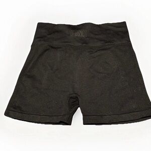 PINK Active VS High Waist Black Bike Shorts with inside pocket-EUC- Small/Petite